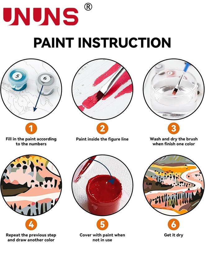 UNUNS 2Pcs Paint by Numbers Kit for Beginners,Starry Sky Canvas for Painting Kits for Adults in Colorful Box(Without Frame),Sun and Mountain,40X50CM - Image 2